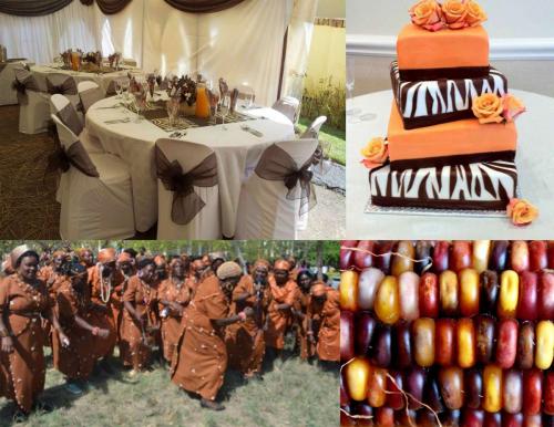 Brown orange and white party