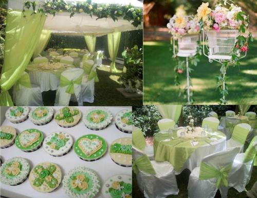 Green and white Party