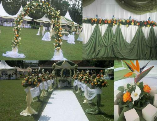 Green and yellow wedding collage